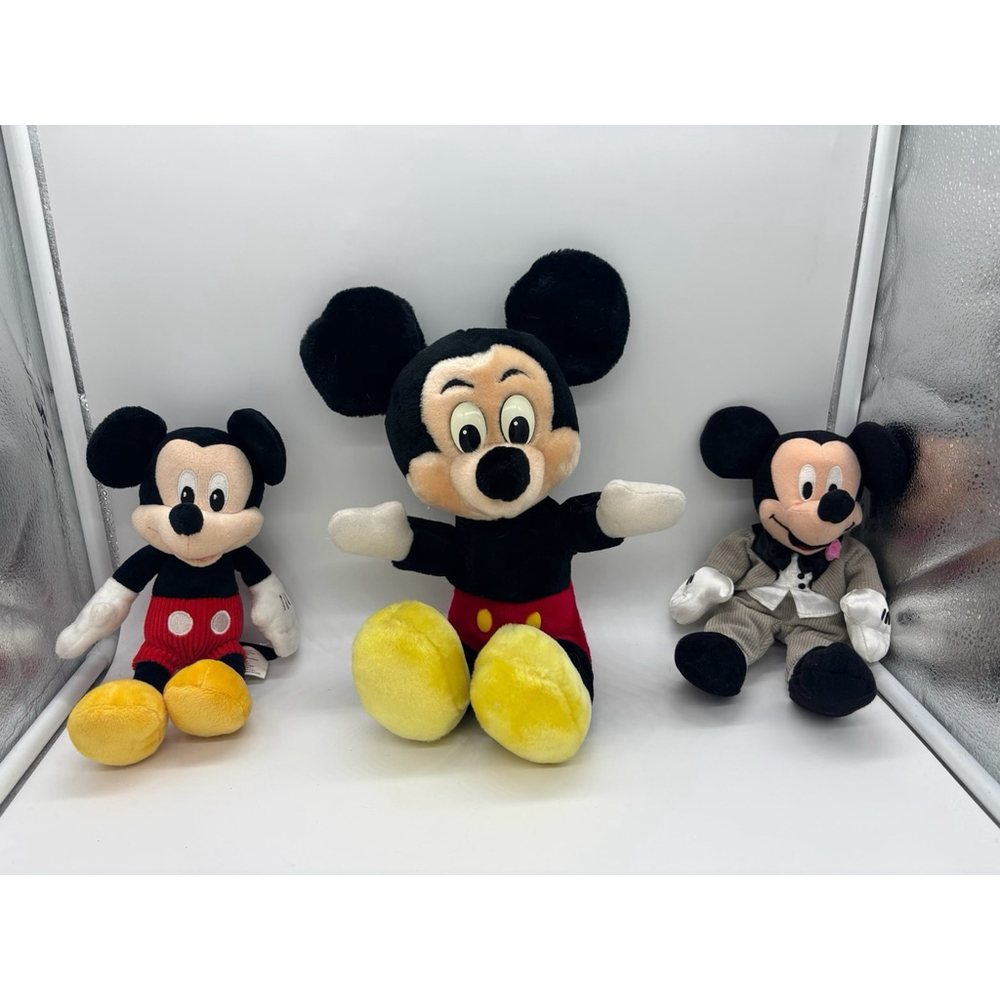 Bundle of 3 Mickey Mouse Plush Disney Parks / Just Play Lot - 10”-16”